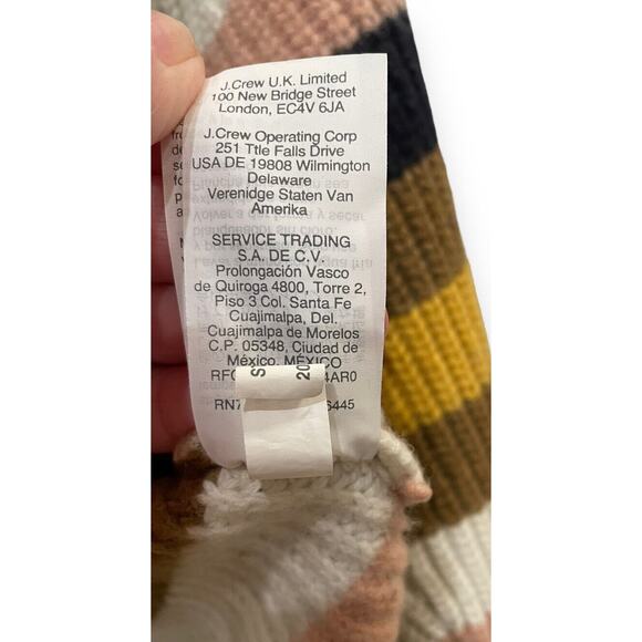 Madewell Tilden Merino Wool Blend Stripe Pullover Sweater Sz XS Chunky Knit - Picture 5 of 5